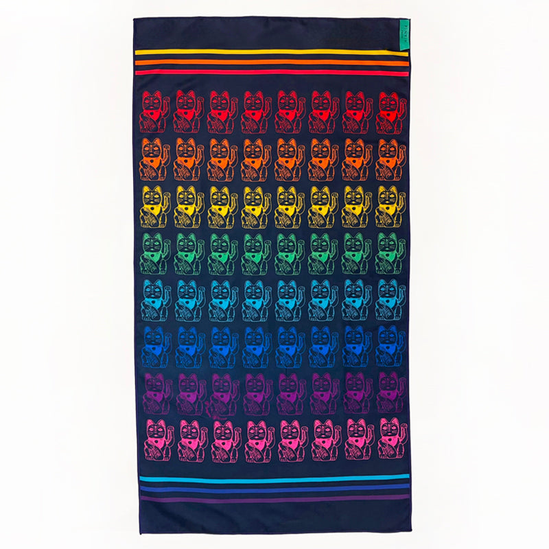 Lucky Cat Sports Towel (Rainbow)