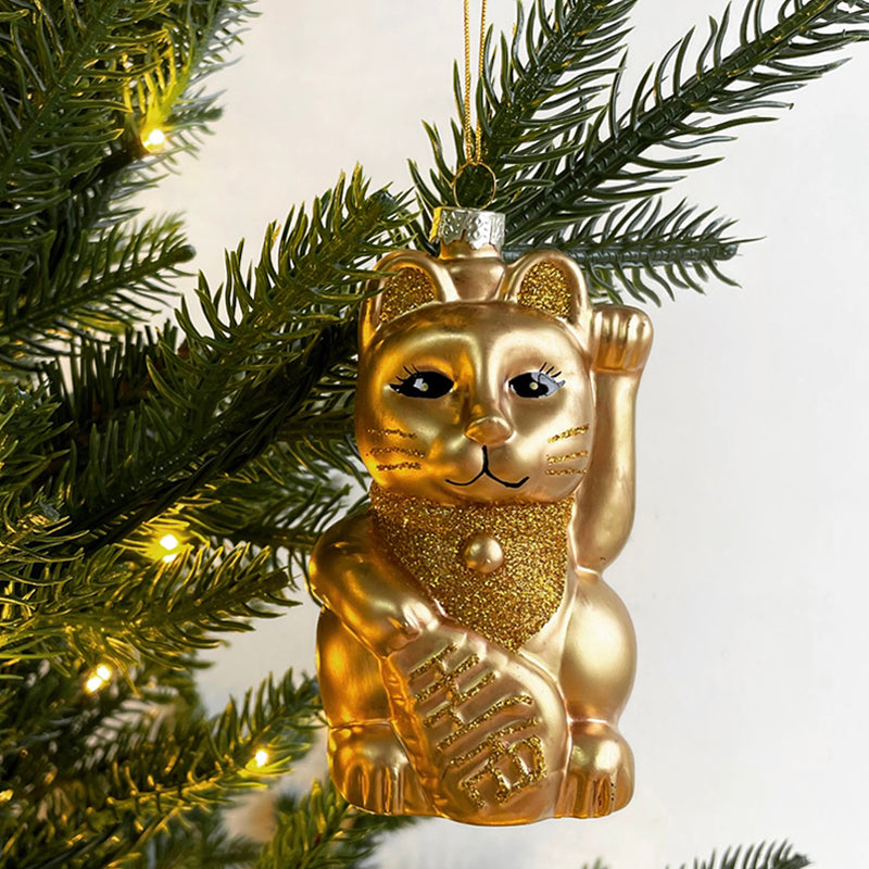 Lucky Cat Festive Tree Ornament