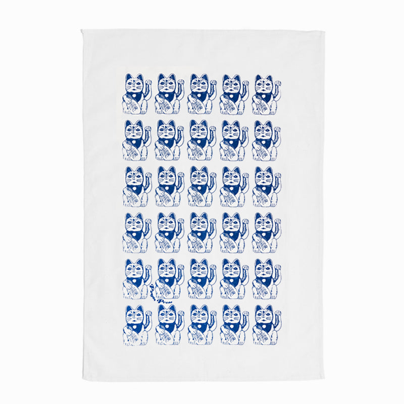 Lucky Cat Tea Towel