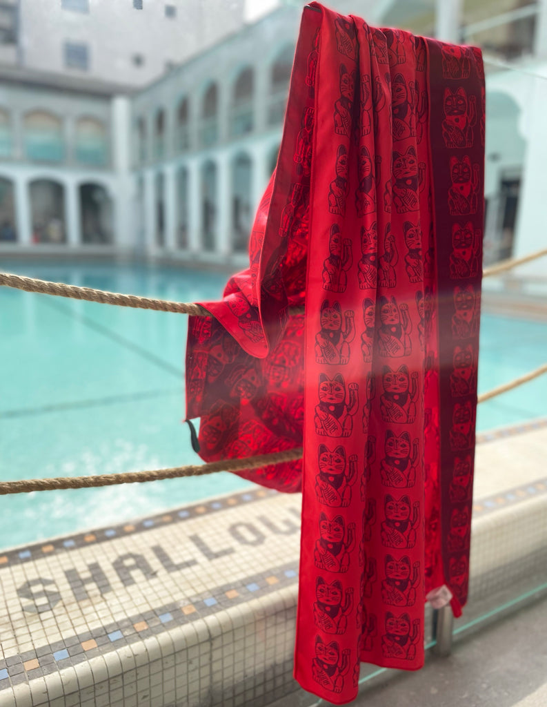 Lucky Cat Large Sports Towel